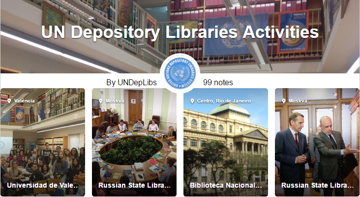  Liste et carte montrant les activités des bibliothèques dépositaires de l'ONU dans le monde 