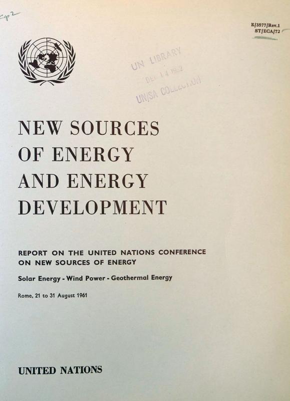 UN Conference on New Sources of Energy UN Conference on New Sources of Energy